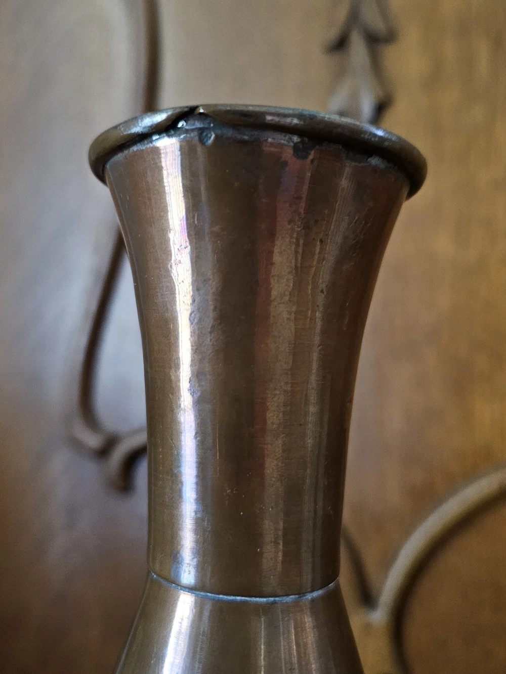 Vintage Hand Hammered Copper Vase M. Kamp Bursa Turkey 10